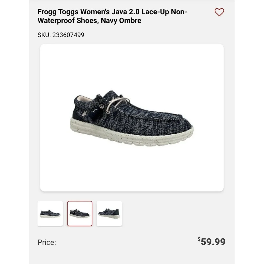 Women's Frogg‎ Toggs Java 2.0 Slip In Shoes, Navy Blue Ombre Sz 5 NWOT